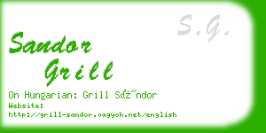 sandor grill business card